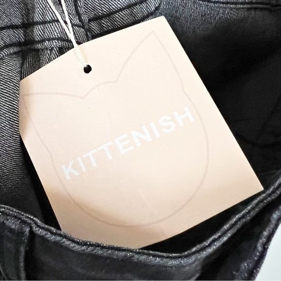 NWT Kittenish Black Denim High Rise Goth Jeans - Picture 5 of 6